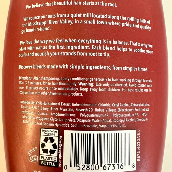 NEW, Aveeno BlackBerry Quinoa Protein Blend Conditioner, 12 oz - Picture 6 of 8